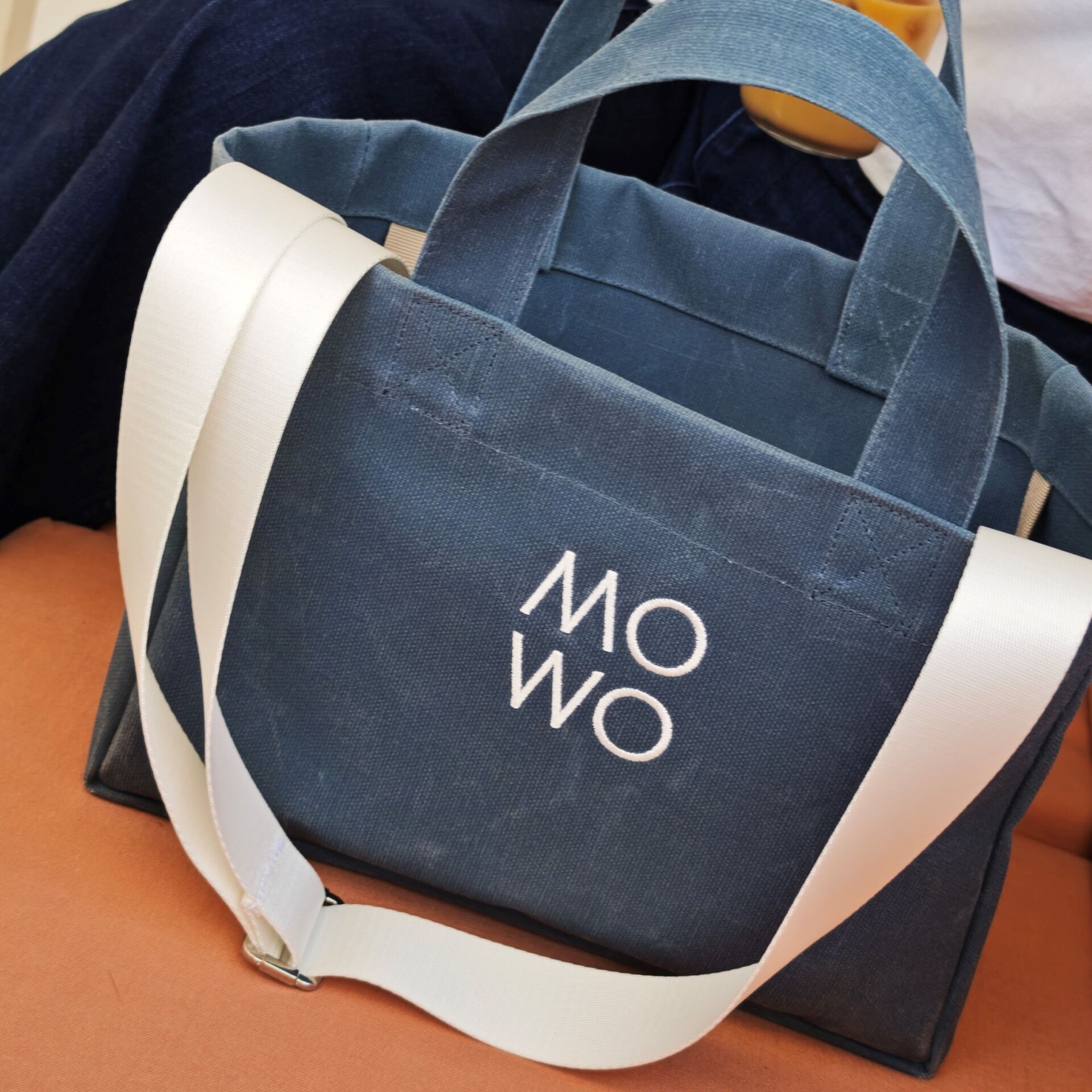 WAXED CANVAS DENIM MINI BAG