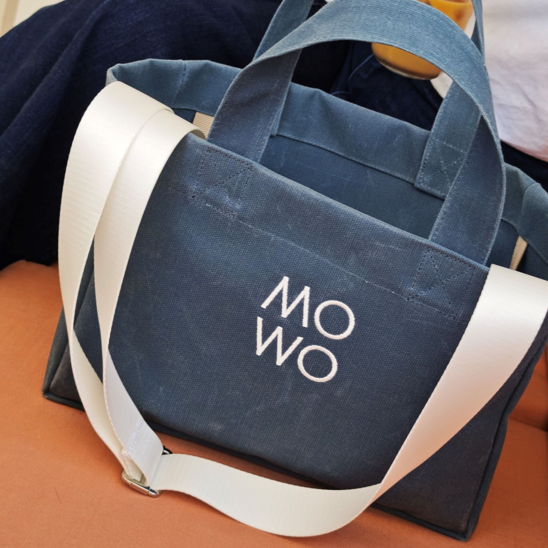 WAXED CANVAS DENIM MINI BAG