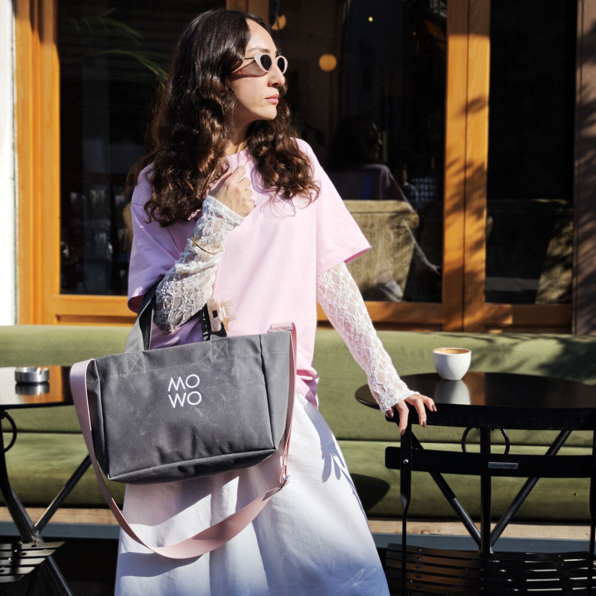 WAXED CANVAS ANTHRACITE MINI BAG