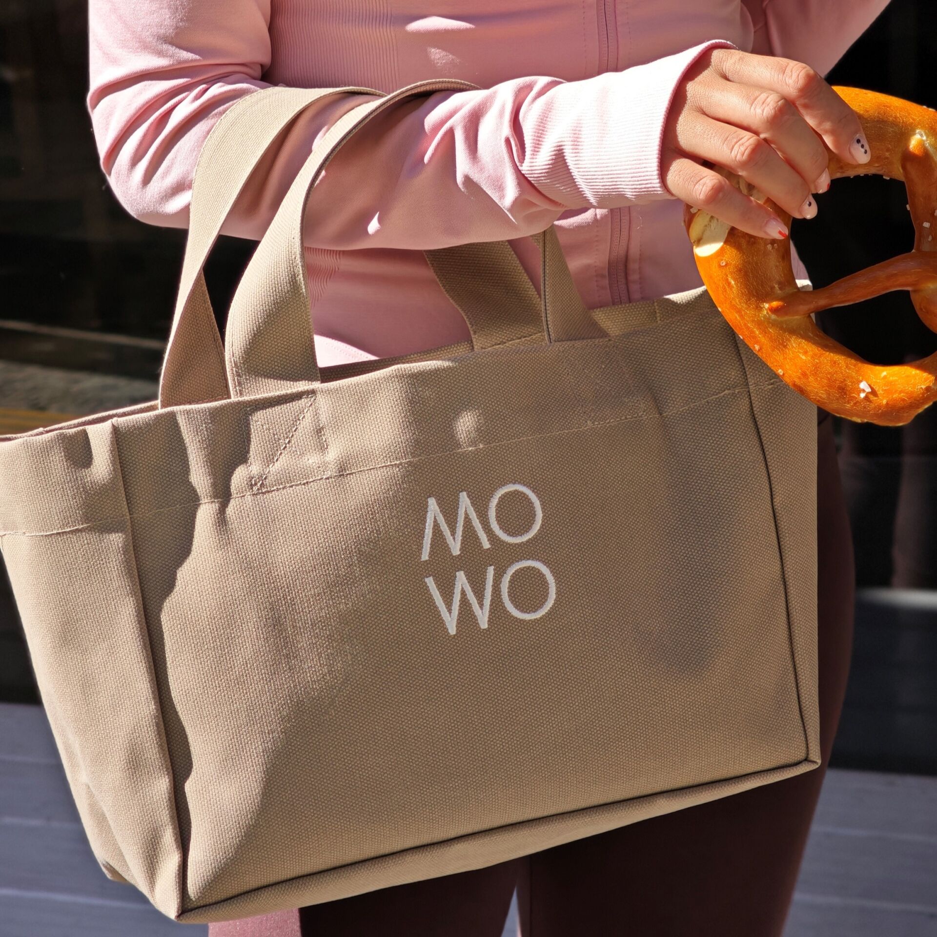 WAXED CANVAS CREAM MINI BAG