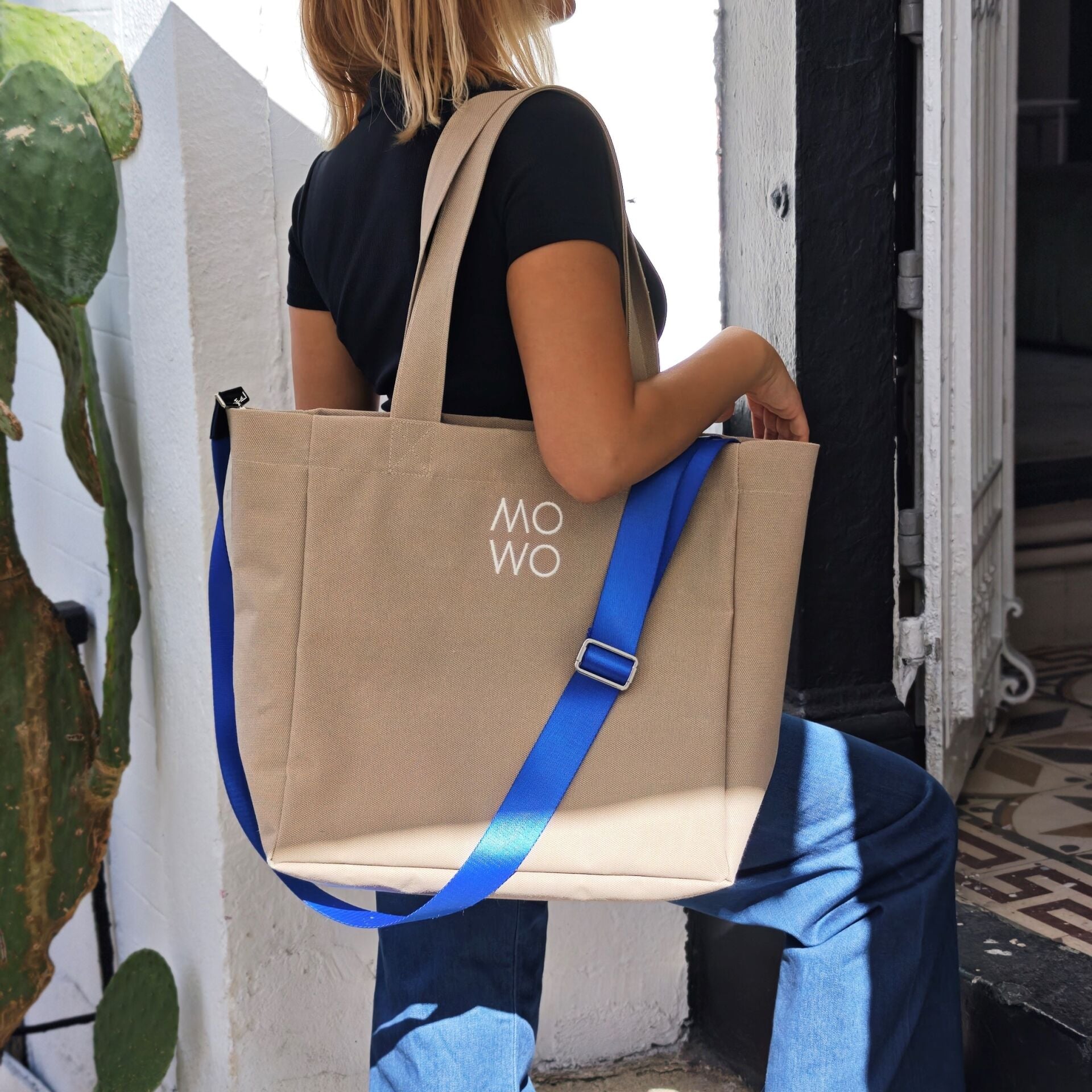 WAXED CANVAS CREAM MIDI BAG