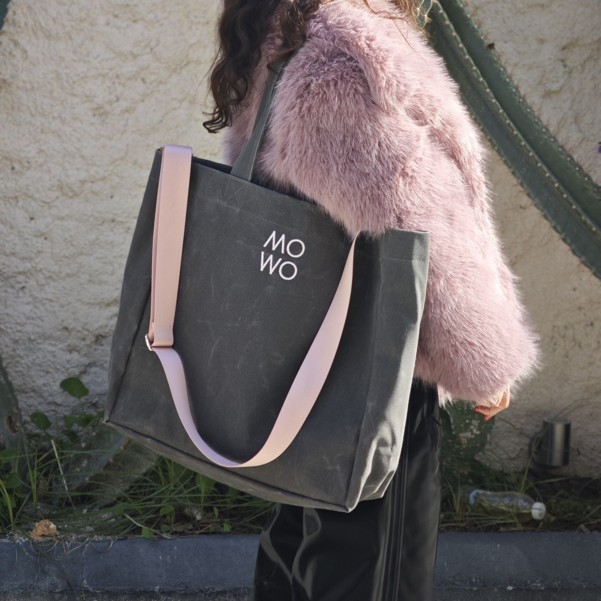 WAXED CANVAS ANTHRACITE OVERSIZE BAG