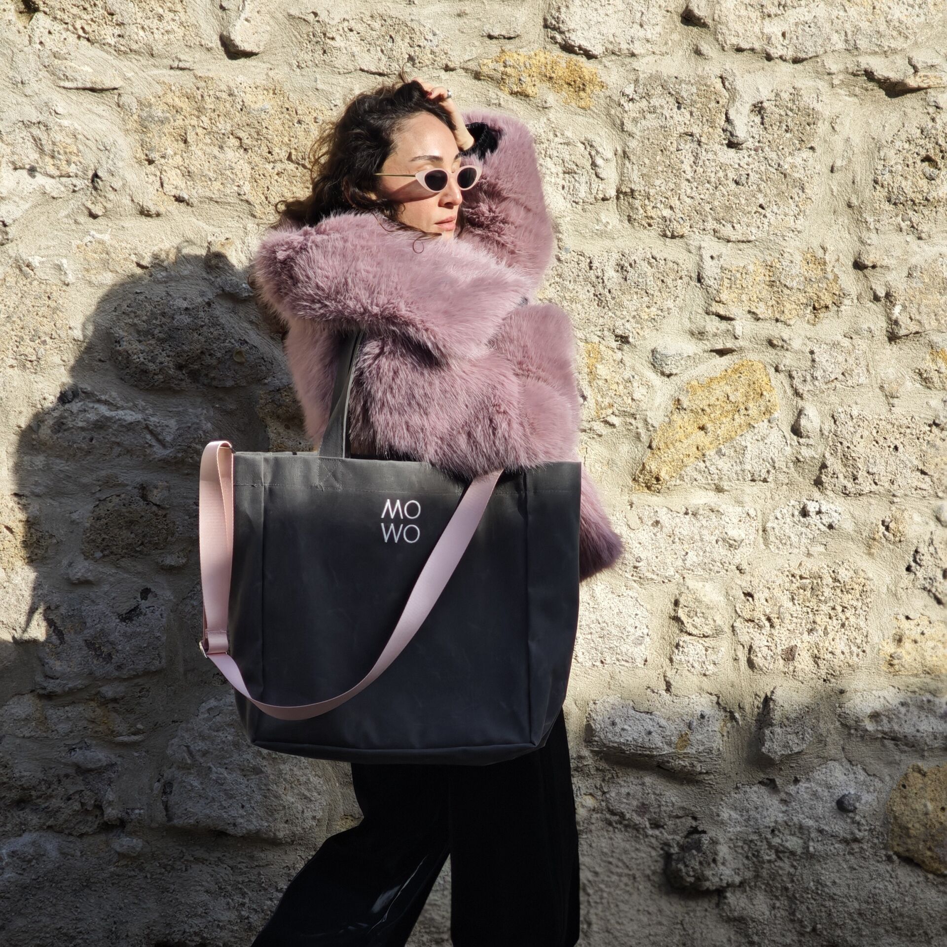 WAXED CANVAS ANTHRACITE OVERSIZE BAG