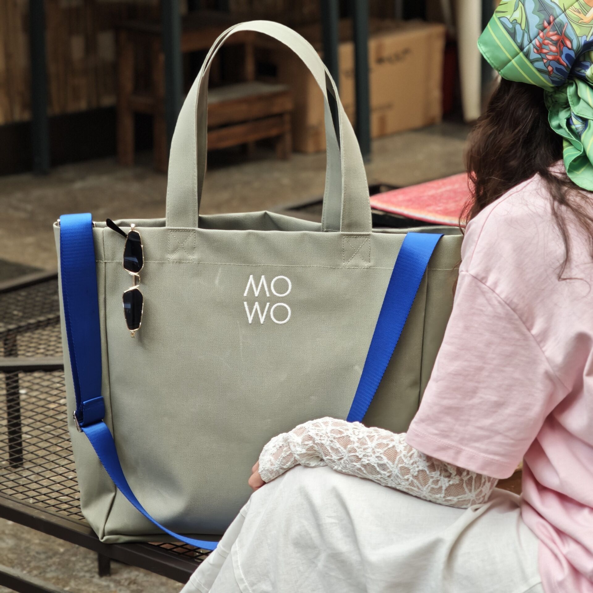 WAXED CANVAS SAGE GREEN OVERSIZE BAG