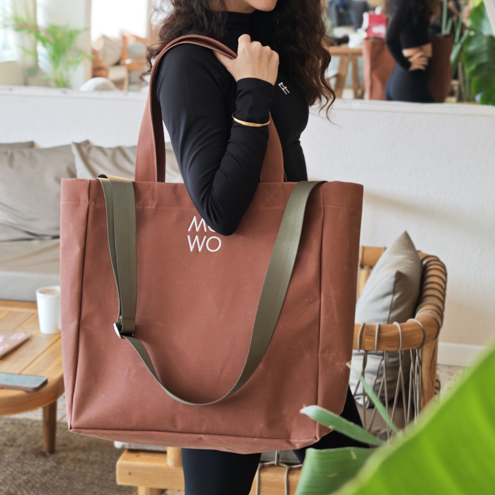 WAXED CANVAS BRICK OVERSIZE BAG